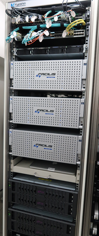 株式会社ブル　Facilis HUB 24（上段）とHUB 48（中段および下段）の実装図