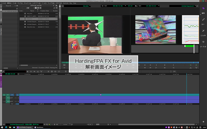 Harding FPA FX for Avid　解析画面イメージ
