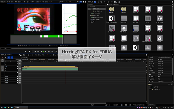 Harding FPA FX for EDIUS　解析画面イメージ