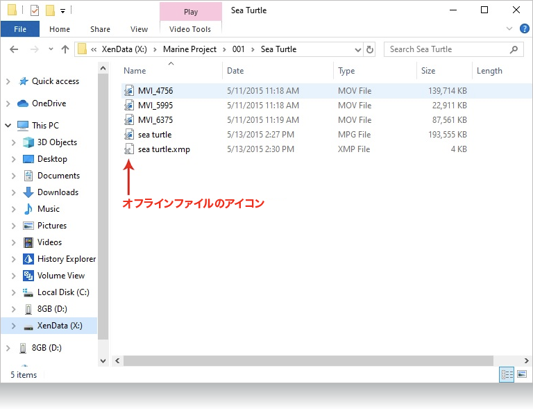 アーカイブ アプライアンス X1 オフラインファイルによる管理